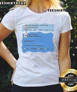 Top Ben Quad Ily Arms Length Bounce On It Ladies Tee showcasing a stylish design for women in casual wear.