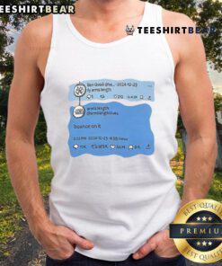 Model wearing Top Ben Quad Ily Arms Length Bounce On It Tank Top in a vibrant outdoor setting, showcasing its stylish design.