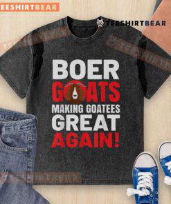 Top Boer Goats Making Goatess Great Again washed t-shirt design featuring playful goat graphics and vibrant colors.