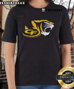 Top CF Tiger High School logo on a stylish ladies tee, perfect for school spirit and casual wear.