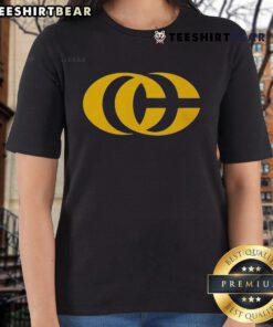 Alt Text: Top Caitlin Clark CC Signature Logo Ladies Tee featuring stylish design for fans of women's basketball apparel