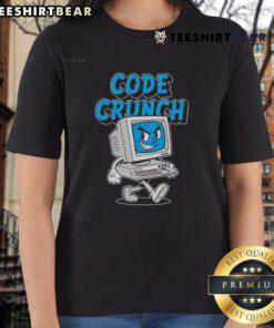 Top Code Crunch Computer Ladies Tee featuring a stylish design for tech-savvy women, perfect for coding enthusiasts.