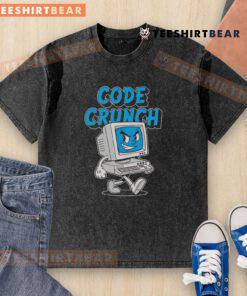 Top Code Crunch Computer Washed T-Shirt featuring a stylish design for tech enthusiasts and programmers.