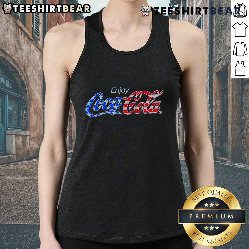 Stylish Top Enjoy Coca-Cola tank top in vibrant red, perfect for summer outings and casual wear.