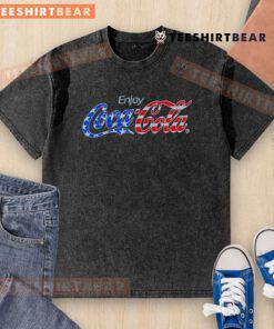 Top Enjoy Coca-Cola washed t-shirt featuring a vintage logo design, perfect for casual wear and Coca-Cola fans.