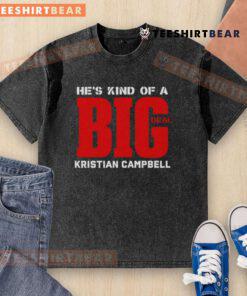 Alt Text: Kristian Campbell in a stylish washed t-shirt from the 'Top Hes Kind Of A Big Deal' collection.
