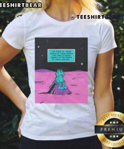 Funny 'I Am Tired of These Mondays' Lasagna Ladies tee showcasing a humorous design perfect for casual wear.
