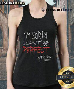 Top 'I'm Sorry I Can't Be Perfect' Simple Plan Tank Top in casual style, perfect for fans of Simple Plan music.