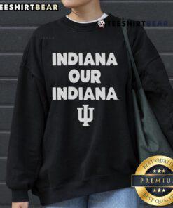 Alt Text: Top Indiana Hoosiers team slogan sweatshirt in red, featuring iconic logo and comfortable design for fans.