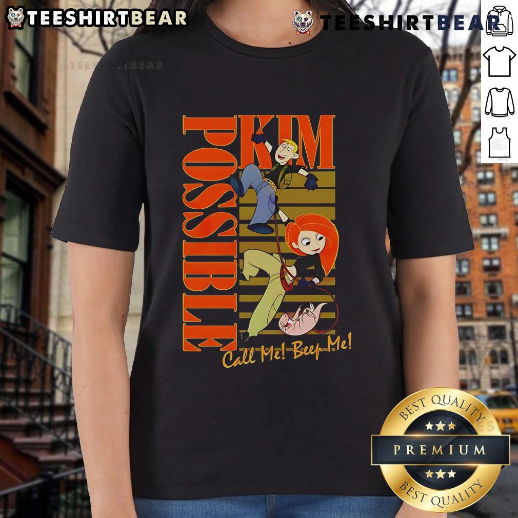 Top Kim Possible Call Me Beep Me Ladies Tee featuring vibrant graphics and a stylish design for fans of the classic show.