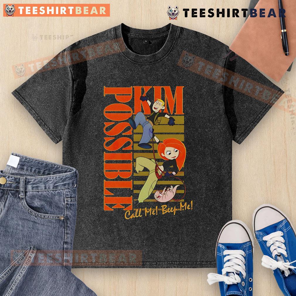 Top Kim Possible Call Me Beep Me washed t-shirt featuring vibrant graphics and a stylish, casual design for fans.