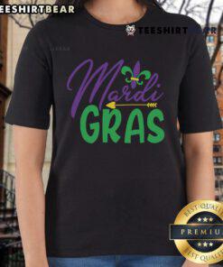 Top Mardi Gras Ladies Tee featuring vibrant colors and festive design, perfect for celebrating Mardi Gras in style.