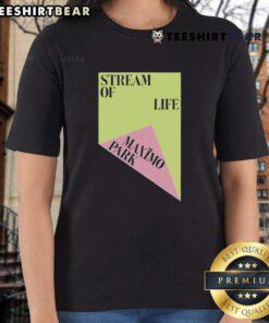 Top Maximo Park Stream of Life Ladies Tee featuring vibrant graphic design on a stylish women's t-shirt.