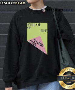 Alt Text: Cozy Top Maximo Park Stream of Life sweatshirt featuring vibrant graphics and soft fabric, perfect for fans.
