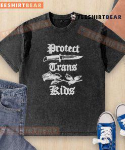 Top Minnesota Lt. Governor Peggy Flanagan in a washed t-shirt advocating to protect trans kids and their rights.