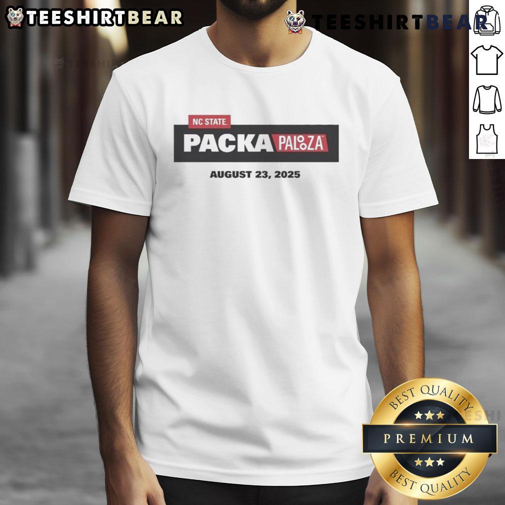 Top NC State 2025 Packapalooza T-shirt design featuring bold graphics for the August 23 event.