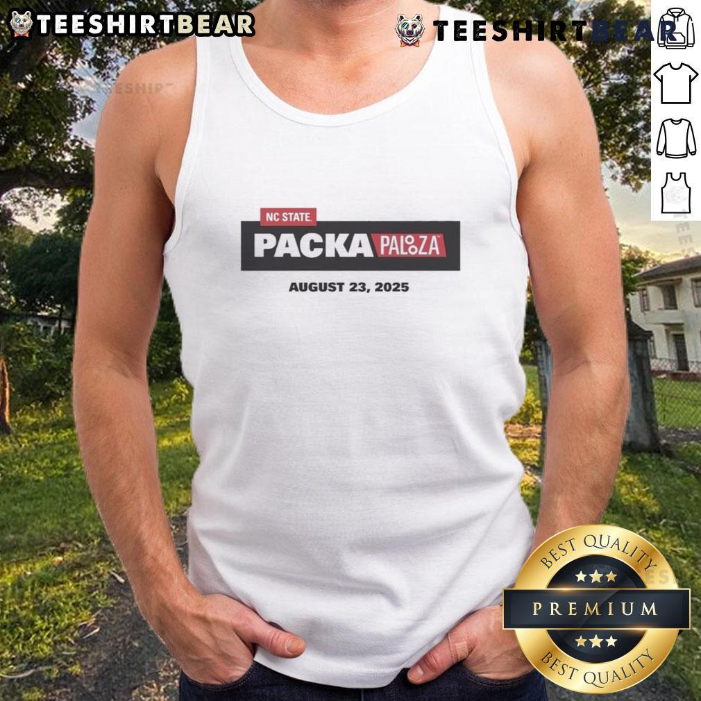 NC State 2025 Packapalooza tank top featuring vibrant colors and bold logo, perfect for summer campus events.