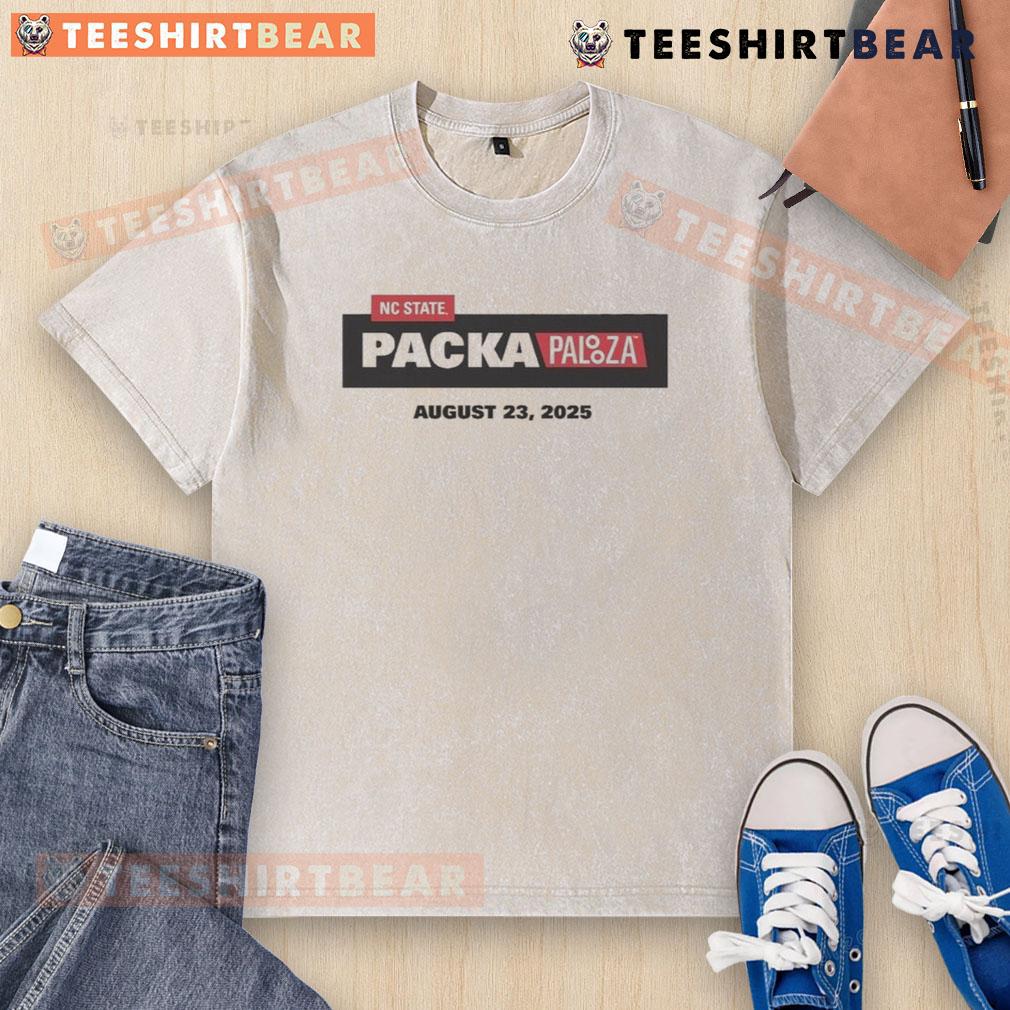 Alt Text: Top NC State 2025 Packapalooza August 23, 2025, washed t-shirt featuring vibrant school colors and logo.