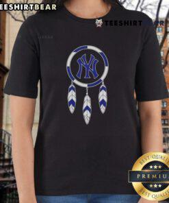 Top Native American Indians X New York Yankees baseball ladies tee featuring vibrant graphics and a stylish design.