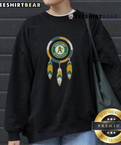 Top Native American Indians X Oakland Athletics baseball sweatshirt featuring vibrant team colors and logo design.