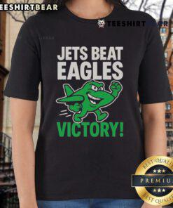 Top New York Jets vs Philadelphia Eagles Victory NFL 2025 Ladies Tee showcasing team colors and logo in vibrant design.