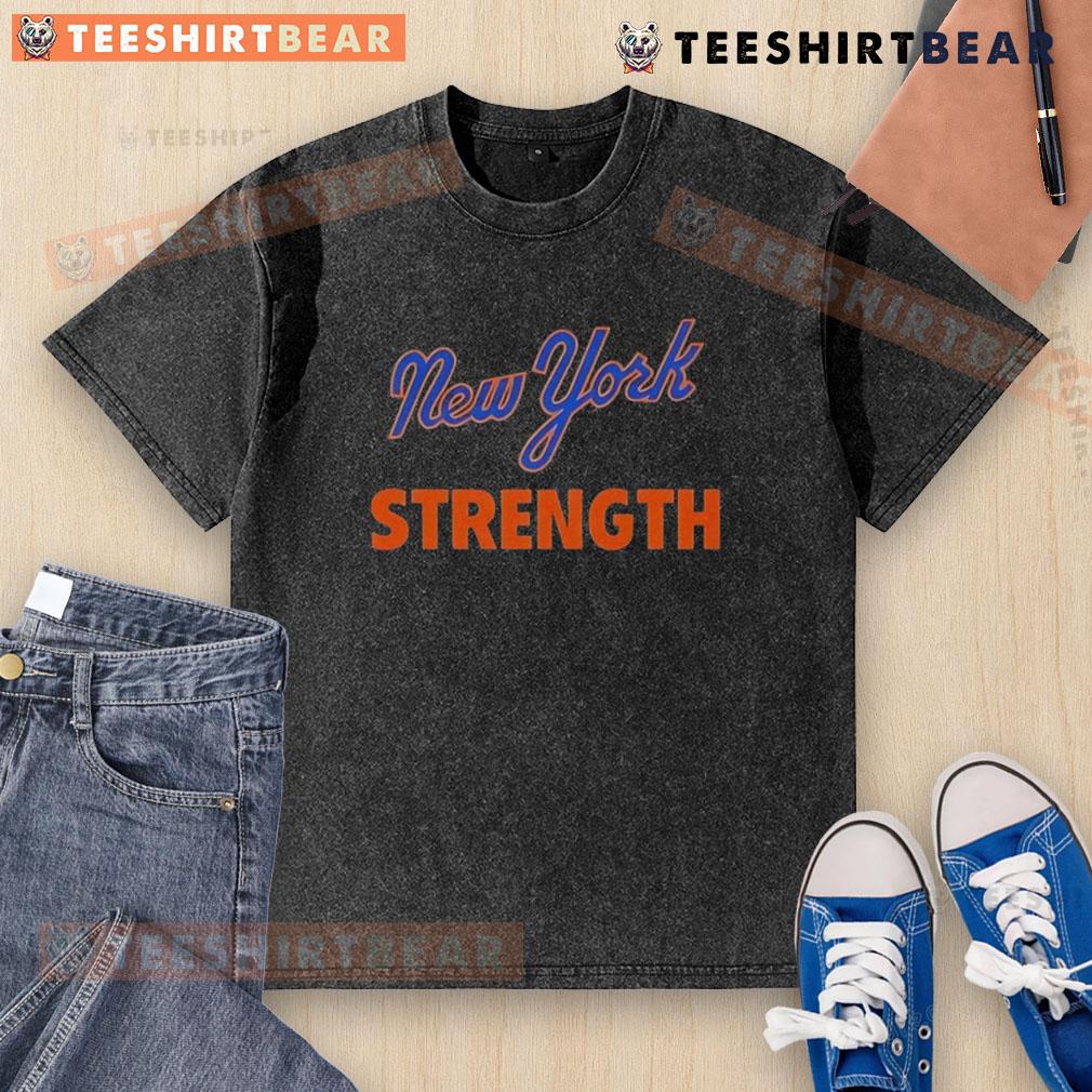 Top New York Mets Strength Washed T-Shirt featuring team logo and vintage design, perfect for fans and casual wear.