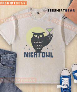 Top Night Owl Cocktail washed t-shirt in soft cotton, featuring a vibrant graphic design perfect for night owls.