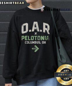Alt Text: Top O.A.R. X Pelotonia collaboration sweatshirt featuring stylish design and vibrant colors for charity support.