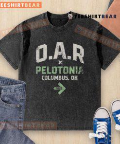Alt Text: Top O.A.R. X Pelotonia Collaboration washed t-shirt featuring vibrant design, perfect for music and cycling enthusiasts.