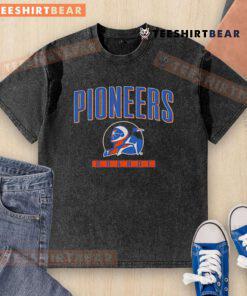 Alt Text: Top Olentangy Orange High School orange peel athletic washed t-shirt displayed on a wooden background.