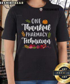 Top-One Thankful Pharmacy Technician Thanksgiving Fall Ladies Tee featuring autumn colors and festive design.