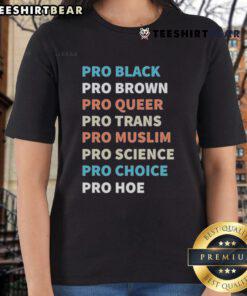 Top Pro Black Pro Brown Pro Queer Ladies Tee featuring a stylish design celebrating diversity and inclusivity.