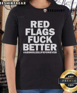Top Red Flags: Funny Ladies Tee for Better Relationships with Assholes - Perfect for expressing bold opinions.