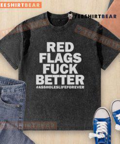 Alt Text: Top Red Flags graphic on a casual washed t-shirt, ideal for expressing bold statements about life and relationships.