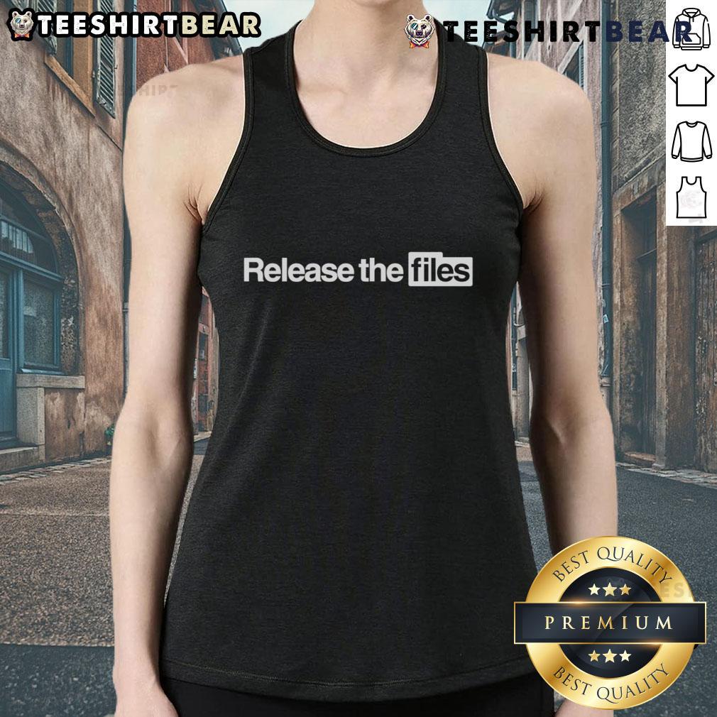 Stylish Top-Release-The-Files tank top featuring a bold graphic design, perfect for casual summer outfits.