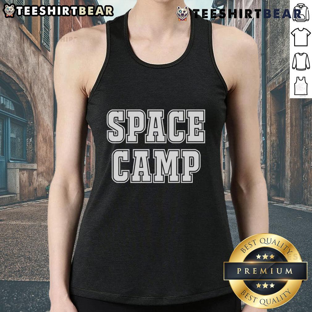 Alt Text: Retro 80s Space Camp University tank top featuring vibrant colors and a classic design, perfect for nostalgic fans.