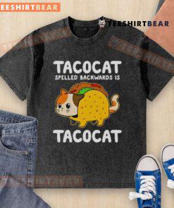 Top Tacocat Spelled Backwards Is Tacocat New Washed T-Shirt featuring a playful design and vibrant colors.