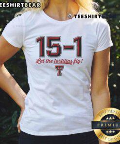 Top Texas Tech Red Raiders Football ladies tee with 'Let The Tortillas Fly' slogan, perfect for game day spirit.
