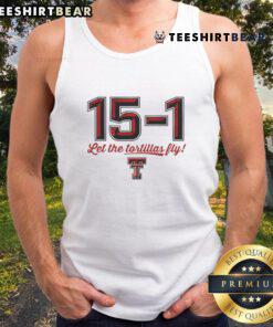 Top Texas Tech Red Raiders Football tank top with 'Let The Tortillas Fly' slogan, perfect for game day spirit.
