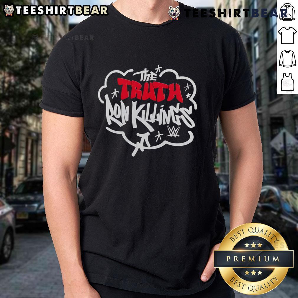 Top The Truth Ron Killings T-Shirt featuring bold graphics and vibrant colors, perfect for wrestling fans.