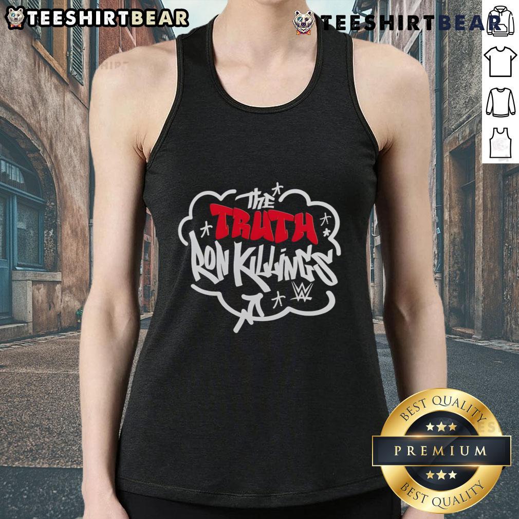 Alt Text: Ron Killings wearing a stylish tank top from 'Top The Truth' collection, showcasing vibrant colors and bold design.