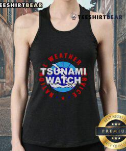 Stylish tank top featuring the National Weather Service logo for tsunami watch awareness, perfect for summer wear.