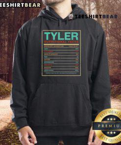 Funny personalized name hoodie showcasing Top Tyler nutrition facts design for unique style and humor.