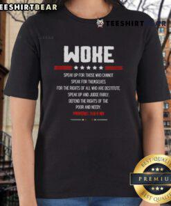 Top Woke Speak Up for Those Who Cannot Speak for Themselves Ladies Tee showcasing a stylish, empowering graphic design.