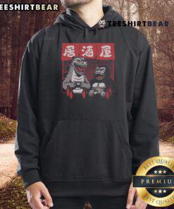 Alt Text: Awesome Giant Movie Monsters Bar hoodie featuring Kong and Godzilla, perfect for fans of iconic film creatures.