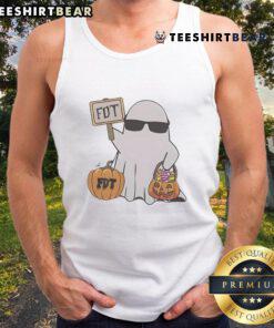 Awesome Halloween FDT Ghost Tank Top featuring a spooky ghost design, perfect for festive celebrations and Halloween parties.