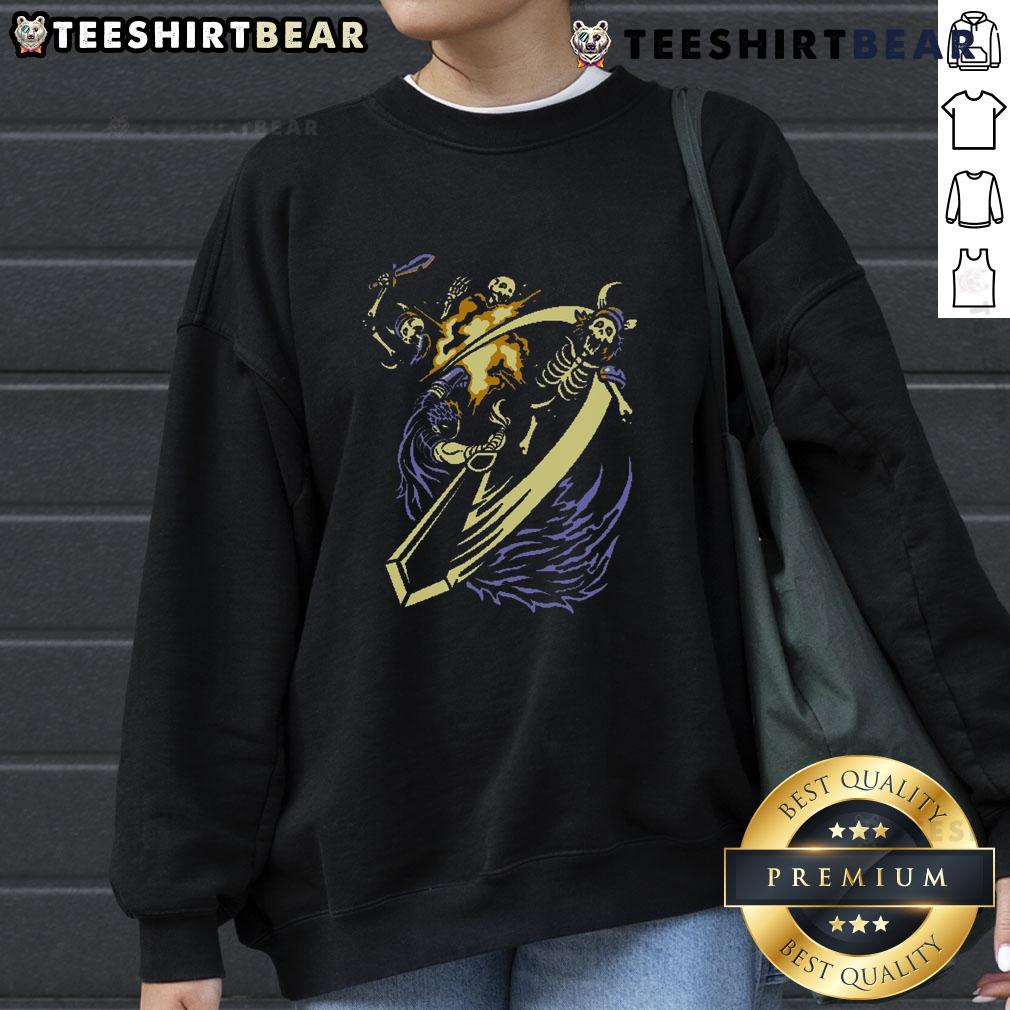 Alt Text: Awesome Henrique Torres Shadow Dwellers sweatshirt featuring a unique design and vibrant colors for stylish comfort.