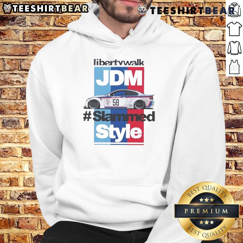Alt Text: Stylish Liberty Walk JDM slammed style hoodie featuring a unique design, perfect for automotive enthusiasts.
