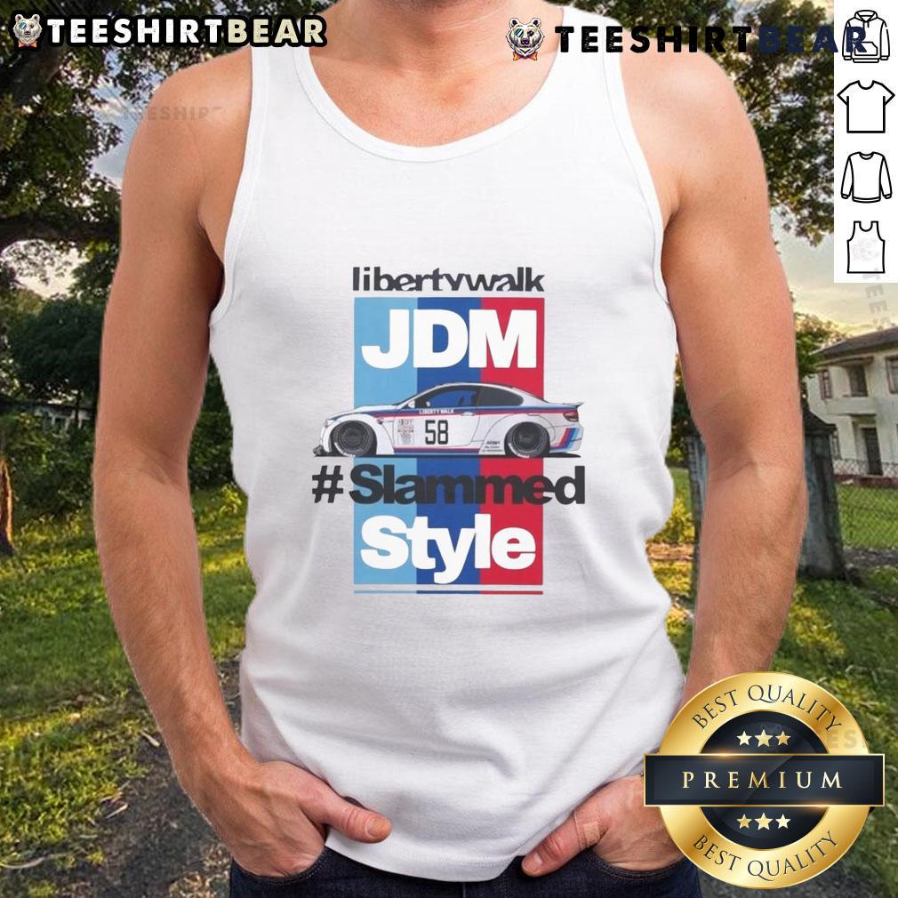 Awesome Liberty Walk JDM Slammed Style Tank Top featuring a sleek design and vibrant graphics for car enthusiasts.