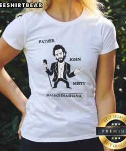 Alt Text: Awesome Mahashmashana Father John Misty Ladies Tee featuring a stylish design for fans of the artist.